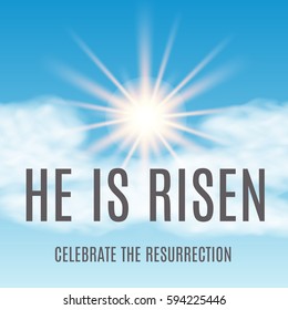 Easter background. He is risen. Vector illustration