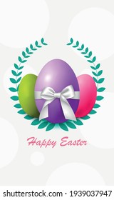 Antecedentes de Semana Santa con huevos de vacaciones y felicitaciones - Ilustración vectorial