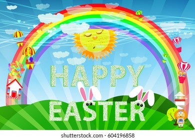 Easter background. illustration. For design of Easter holidays rainbow