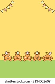 Easter background Image with Easter Bunny and Easter Eggs