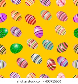 The easter   background is. A lot of Easter eggs. It is vector illustration. The seamless pattern.
