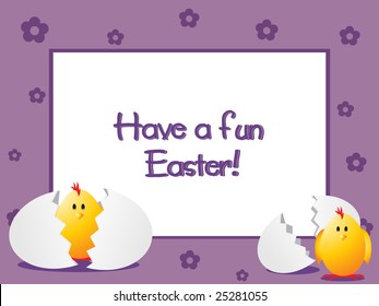 easter background with new born chicken