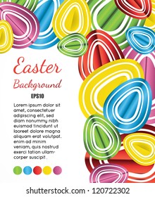 easter background with paper eggs