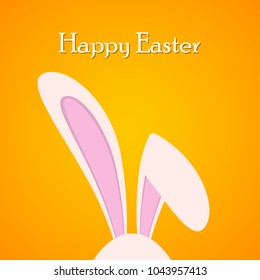 Easter background with rabbit ears. Vector illustration. Happy Easter card with rabbit ears