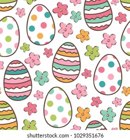 Easter background. Seamless vector pattern with easter eggs.