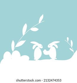 Easter Background With Silhouette Bunny Simple Easter Background.