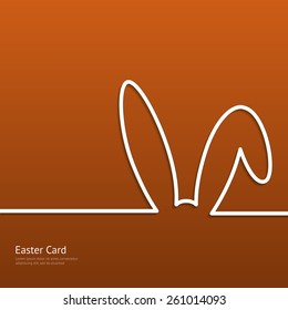 Easter Background With Silhouette Line Rabbit