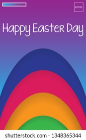 Easter background template with colorful eggs illustration in flat paper art style