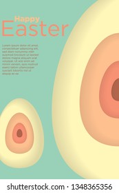 Easter background template with colorful eggs illustration in flat paper art style