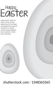 Easter background template with colorful eggs illustration in flat paper art style