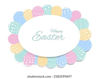 Easter Background template with Colorful Painted Easter Eggs.Easter eggs with different texture. Vector illustration eps 10