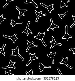 Easter background. Trace of birds, seamless vector pattern. Hand drawn duck footprints in childish style. Duck traces naive easter background.