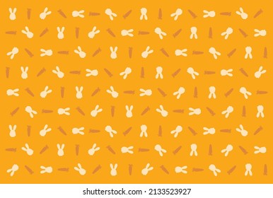 Easter background in vector. Rabbits and carrots texture.