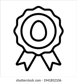 Easter badge thin line icon  