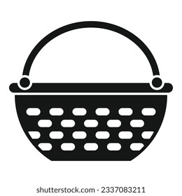 Easter bag icon simple vector. Picnic straw. Natural market