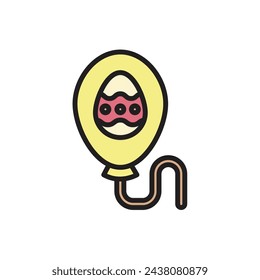 Ilustración vectorial del icono del globo de Pascua