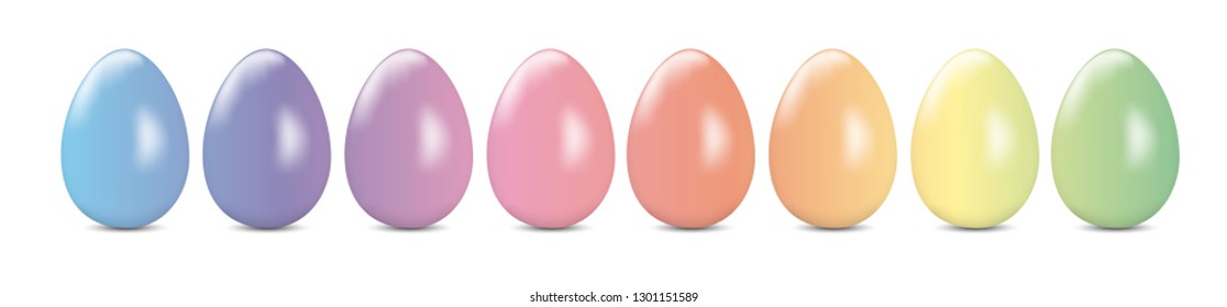 Easter banner, background with eggs in rainbow colors, vector illustration