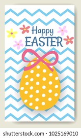 Easter banner background template with beautiful colorful ra and egg. Vector illustration.