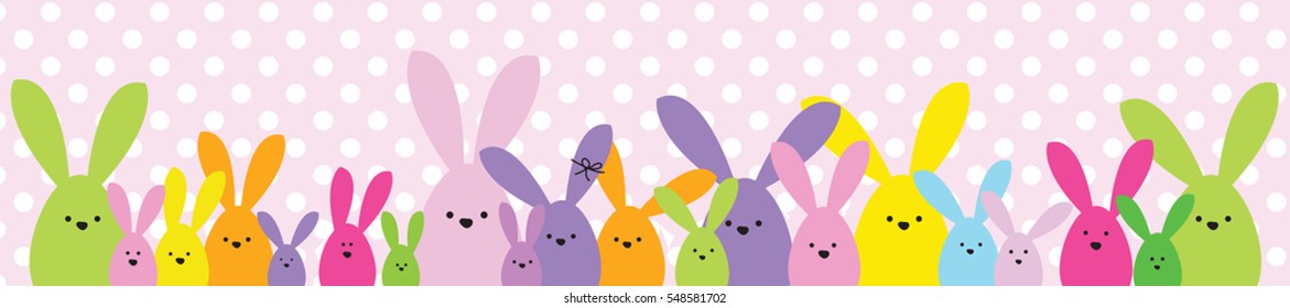 Easter banner. Easter bunny family. Design element.