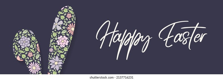 Easter banner with colourful bunny. Vector