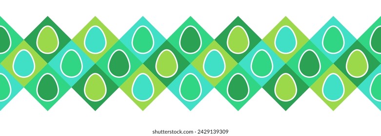 Easter banner with colourful eggs. Modern minimalist style element for a card, poster or invitation. Vector illustration