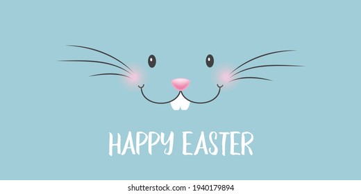 Banner de Pascua con linda cara de conejito