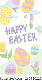 Easter banner design template. Easter greeting card, poster, template, cover. Vector spring illustration