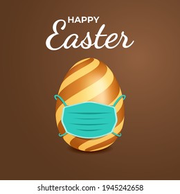 Easter banner design template. Modern banner design with illustration egg using masks. Flat design vector isolated. Suitable for Social media post, Greeting card, and website.