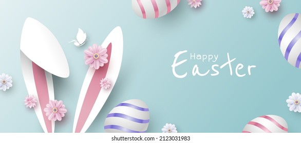 Easter banner design vector illustration