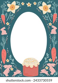 Easter banner egg shape flat design flyer