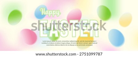 Easter banner, eggs, mesh gradient background with soft aura overlay. vector.