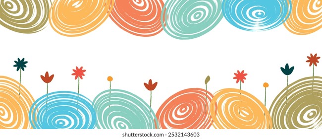 Easter banner featuring abstract swirl patterns