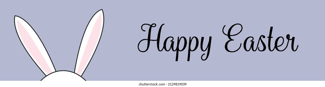 Easter banner with funny rabbit. Vector
