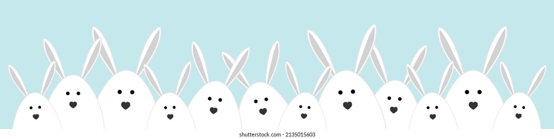 Banner de Pascua con conejos divertidos. Vector