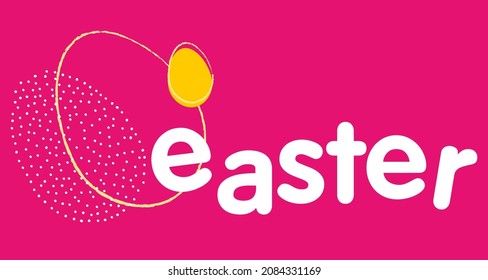 Easter banner. Hand-drawn vector. Hand lettering. Easter egg.