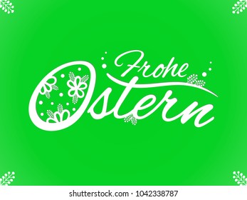 Easter banner. Lettering in german. Vector illustration.