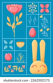 Easter banner. Minimal art design. Trendy holiday poster