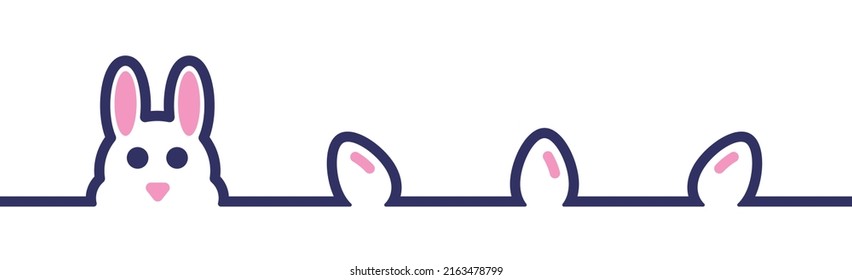 Easter banner with rabbit and egg vector icon illustration