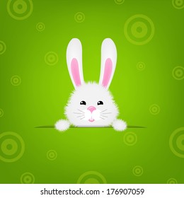 Easter Banner With Rabbit, With Gradient Mesh, Vector Illustration