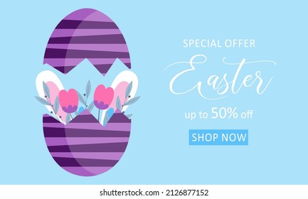 easter banner sale background vector