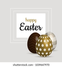 Easter banner template with colourful eggs. Vector design