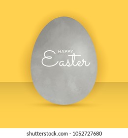 Easter banner template with concrete textured egg. Vector Design