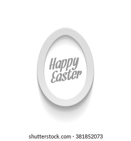 Easter Banner Template. Realistic paper Egg