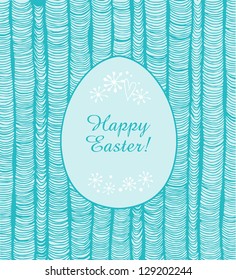 Easter banner with turquoise vertical folders. Frame of egg for design and holiday decoration
