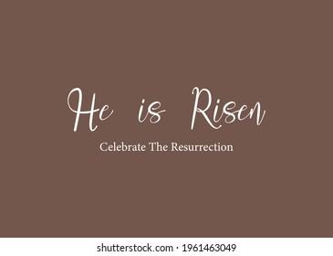 Easter banner vector, greeting card from Luke 24:6, religious illustration with text He is Risen, Easter decoration, Celebrate the Resurrection, Easter symbol, vector illustration