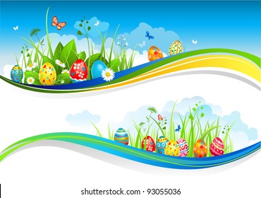 Easter banners with space for text