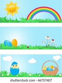 Easter banners. Vector illustration.
