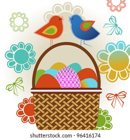 Easter basket with birds