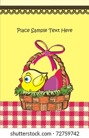 easter basket with a chicken and egg