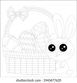 Easter Basket Coloring Page! Easter Bunny, Easter Egg.